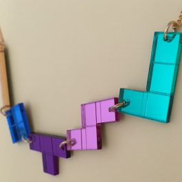 Tetris Mirror Necklace